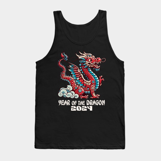 Happy New Year 2024 Chinese New Year 2024 Year of the Dragon Tank Top by Etopix